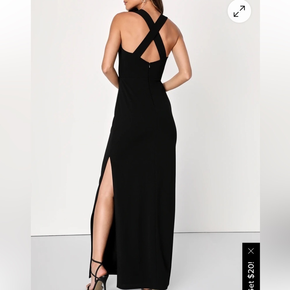 Lulus Glamorous Dedication Black Sleeveless Column Maxi Dress - Size S - Picture 3 of 8